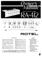 Rotel-RA-412 - Owners manual